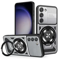 Custodia per Samsung Galaxy S23 S911, Techsuit, RuggedCam, Grigio