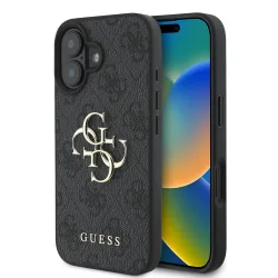 Custodia per Apple iPhone 16, Guess, 4G Big Logo, Nera