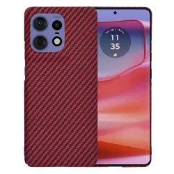 Custodia per Motorola Edge 50 Pro, Techsuit, Carbonite FiberShell, Rossa