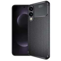 Custodia per Samsung Galaxy S25 Edge S937, Techsuit, CarbonFiber, Nera