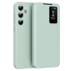 Custodia per Samsung Galaxy S24 FE S721, Techsuit, SmartView, Verde