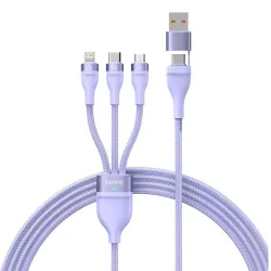 Cavo di Ricarica USB-A / USB-C - Lightning / microUSB / USB-C Baseus Flash Series II 3in1, 100W, 1.2m, Viola CASS030105