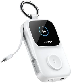 Batteria Esterna Wireless Joyroom JR-W19, 5000mAh, 20W, QC + PD, 1 x Lightning - 1 x QI - 2 x USB-C, Bianca