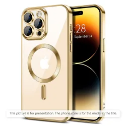 Custodia MagSafe per Apple iPhone 17 Air, Techsuit, Luxury Crystal, Dorata