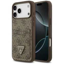 Custodia per Apple iPhone 17 Pro Max, Guess, 4G Double Card Triangle, Marrone