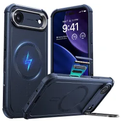 Custodia MagSafe per Apple iPhone 17 Air, ESR, Cyber Armor Kickstand, Blu