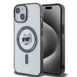 Custodia MagSafe per Apple iPhone 15, Karl Lagerfeld, IML Choupette's Head, Trasparente
