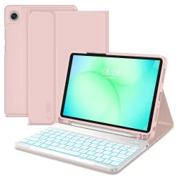Custodia con tastiera per Samsung Galaxy Tab A11+ / Tab A9+, Tech-Protect, SC PEN, Rosa
