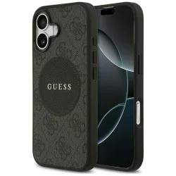 Custodia MagSafe per Apple iPhone 17, Guess, 4G Circle Classic Logo, Nera