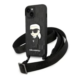 Custodia per Apple iPhone 14 Plus, Karl Lagerfeld, Monogram Ikonik Karl, Bianca