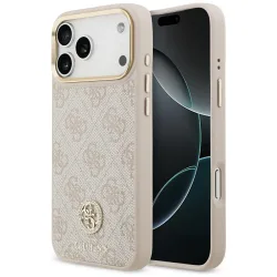 Custodia MagSafe per Apple iPhone 17 Pro Max, Guess, Logo Strass 4G, Rosa