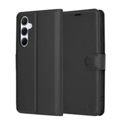 Custodia per Samsung Galaxy A55 5G A556, Techsuit, Leather Folio, Nera