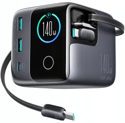 Caricabatterie Stazione Con Cavo USB-C Joyroom Podix JR-TRD01, 140W, 1 x USB-C - 2 x USB-A, Grigio