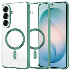 Custodia MagSafe per Samsung Galaxy S26 Plus S947, Techsuit, Luxury Crystal, Verde Chiaro