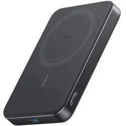 Batteria Esterna Wireless Anker MagGo Slim, 10000mAh, 30W, PD + FQI, 1 x QI - 1 x USB-C, Nera A1664H11