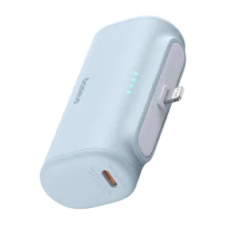 Batteria Esterna Baseus Compact, 5000mAh, 20W, PD, 1 x Lightning - 1 x USB-C, Blu P10068307313-00