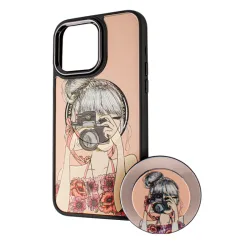 Custodia MagSafe per Xiaomi Redmi 10A / 9C, BOTER, MagPopsocket Photo Girl, Multicolore
