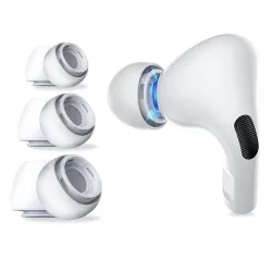 Tappi Techsuit ET1 per Apple AirPods Pro Series, Taglie XS / S / L, Bianchi