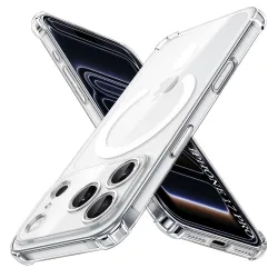 Custodia MagSafe per Apple iPhone 17 Pro, Techsuit, Antiurto, Trasparente