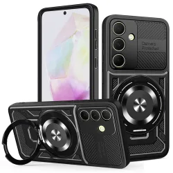 Custodia per Samsung Galaxy A35 5G A356, Techsuit, RuggedCam, Nera