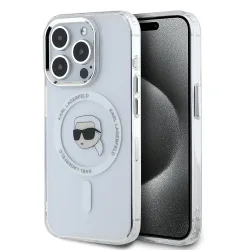 Custodia MagSafe per Apple iPhone 16 Pro, Karl Lagerfeld, IML Metal Karl's Head, Bianca