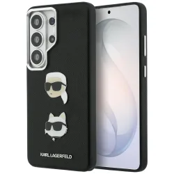 Custodia per Samsung Galaxy S26 Ultra S948, Karl Lagerfeld, Saffiano Karl & Choupette's Head Pin, Nera