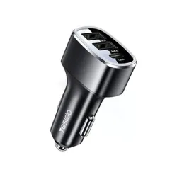 Caricabatterie Auto Yesido Y47, 49W, 3A, 2 x USB-A - 1 x USB-C, Nero