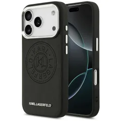 Custodia MagSafe per Apple iPhone 17 Pro Max, Karl Lagerfeld, Point & Metal Logo, Nera