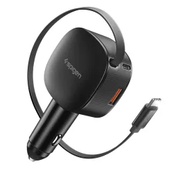 Caricatore Auto Con Cavo USB-C Spigen EV603BT Essential, 60W, 3A, 1 x USB-A - 1 x USB-C, Nero ACP10515