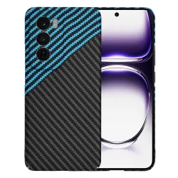 Custodia per Oppo Reno12, Techsuit, Carbonite FiberShell, Nero Bleu