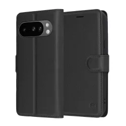 Custodia per Google Pixel 10 Pro XL, Techsuit, Leather Folio, Nera