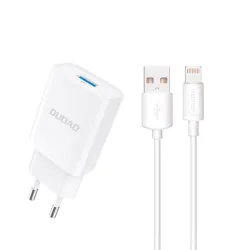 Caricabatterie da Rete con Cavo Lightning Dudao A4EU, 10W, 2.1A, 1 x USB-A, Bianco