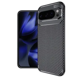 Custodia per Google Pixel 10 Pro XL, Techsuit, CarbonFiber, Nera