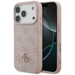 Custodia MagSafe per Apple iPhone 17 Pro Max, Guess, 4G Small and Classic Logo, Rosa