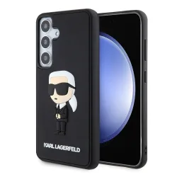 Custodia per Samsung Galaxy S24 S921, Karl Lagerfeld, 3D Rubber Ikonik Karl, Nera