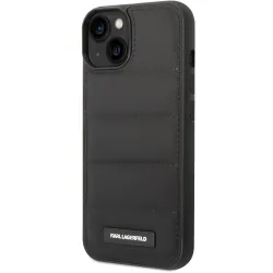 Custodia per Apple iPhone 14 Plus, Karl Lagerfeld, Quilted Puffy Metal Logo, Nera