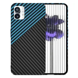 Custodia per Nothing Phone (1), Techsuit, Carbonite FiberShell, Nero Bleu
