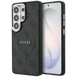 Custodia MagSafe per Samsung Galaxy S26 Ultra S948, Guess, 4G Embossed Ring, Nera