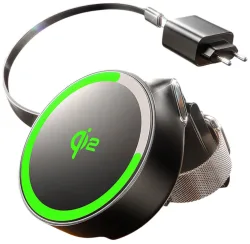 Caricabatterie Wireless Lisen W602 2in1, 15W, 1.67A, Nero YL0324090008