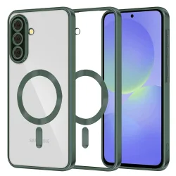 Custodia MagSafe per Samsung Galaxy A56 A566 / A36 A366, Techsuit, Luxury Crystal, Verde Scuro