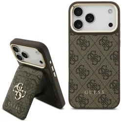 Custodia MagSafe per Apple iPhone 17 Pro Max, Guess, Cardslot 4G, Marrone