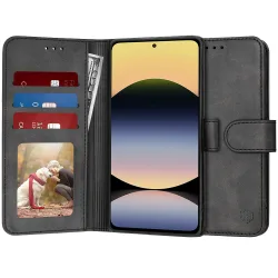 Custodia per Xiaomi Redmi Note 14 4G (Regionale), Techsuit, Diary Book, Nera
