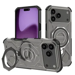 Custodia per Apple iPhone 17 Pro Max, Techsuit, Carbon Shield Pro, Fumo