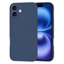 Custodia per Apple iPhone 16, Techsuit, SoftFlex, Blu navy