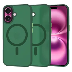 Custodia MagSafe per Apple iPhone 16 Plus, Techsuit, HaloFrost, Verde