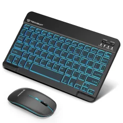 Kit Tastiera Mouse Wireless Techsuit AirCombo WKM1, BT / Wi-Fi, Nero