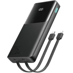 Batteria Esterna Joyroom JR-PBF19, 10000mAh, 22.5W, QC + PD, 1 x Lightning - 1 x USB-A - 2 x USB-C, Nera