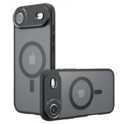 Custodia MagSafe per Apple iPhone 17 Air, Techsuit, PureFrost, Nero Satinato