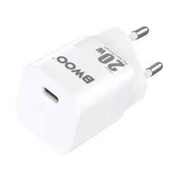 Caricatore da rete BWOO CDA155, 20W, 3A, 1 x USB-C, Bianco
