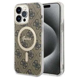 Custodia MagSafe per Apple iPhone 15 Pro Max, Guess, 4G IML, Marrone